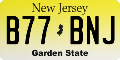 NJ license plate B77BNJ