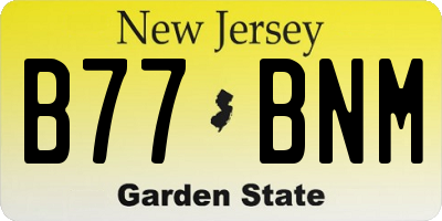 NJ license plate B77BNM