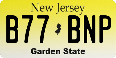 NJ license plate B77BNP