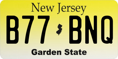NJ license plate B77BNQ