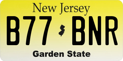 NJ license plate B77BNR