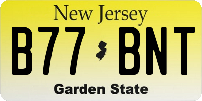 NJ license plate B77BNT