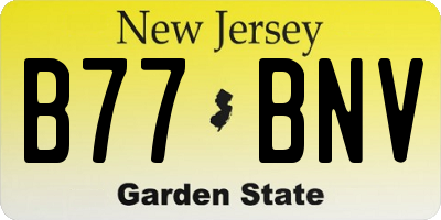 NJ license plate B77BNV