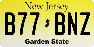NJ license plate B77BNZ