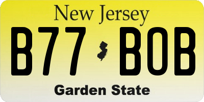 NJ license plate B77BOB