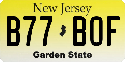 NJ license plate B77BOF