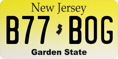 NJ license plate B77BOG