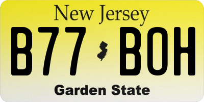 NJ license plate B77BOH