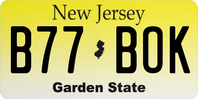 NJ license plate B77BOK
