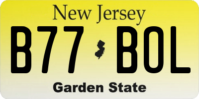NJ license plate B77BOL