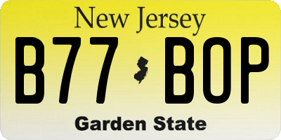 NJ license plate B77BOP