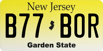 NJ license plate B77BOR