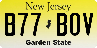 NJ license plate B77BOV
