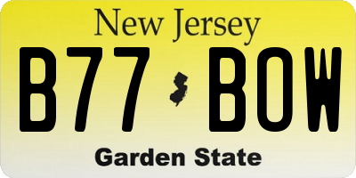 NJ license plate B77BOW