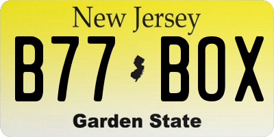 NJ license plate B77BOX