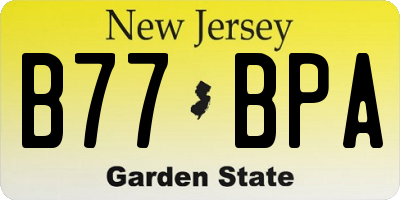 NJ license plate B77BPA