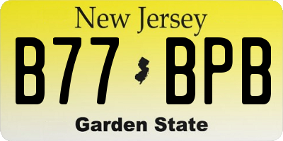 NJ license plate B77BPB