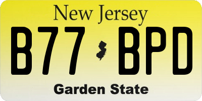 NJ license plate B77BPD