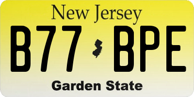 NJ license plate B77BPE