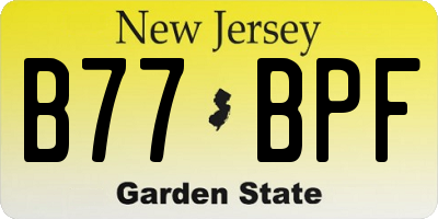 NJ license plate B77BPF