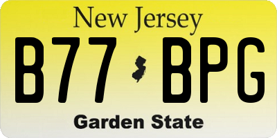 NJ license plate B77BPG