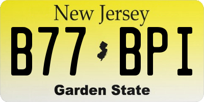 NJ license plate B77BPI