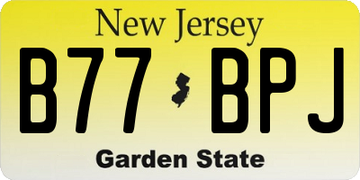 NJ license plate B77BPJ