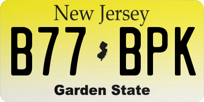 NJ license plate B77BPK