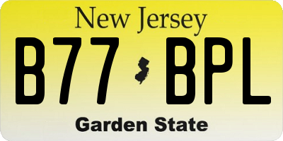 NJ license plate B77BPL