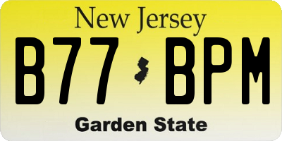 NJ license plate B77BPM