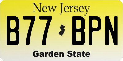 NJ license plate B77BPN