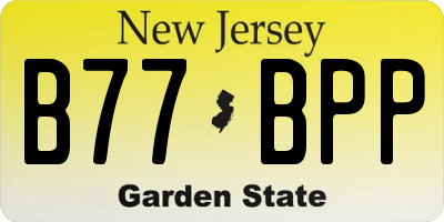 NJ license plate B77BPP