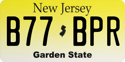 NJ license plate B77BPR