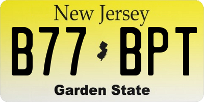 NJ license plate B77BPT