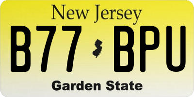 NJ license plate B77BPU