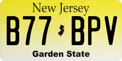 NJ license plate B77BPV