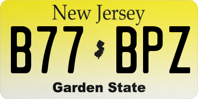 NJ license plate B77BPZ