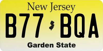 NJ license plate B77BQA