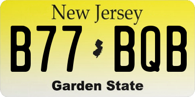 NJ license plate B77BQB