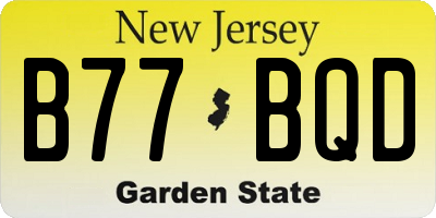NJ license plate B77BQD