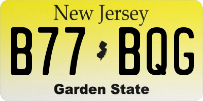 NJ license plate B77BQG