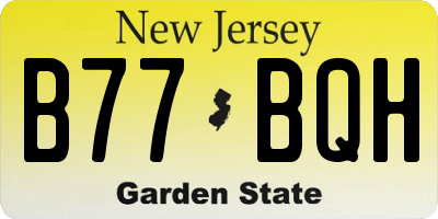 NJ license plate B77BQH