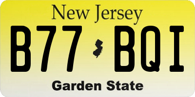 NJ license plate B77BQI