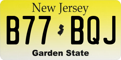 NJ license plate B77BQJ