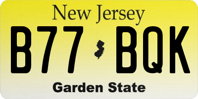 NJ license plate B77BQK