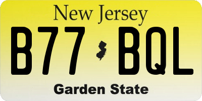 NJ license plate B77BQL