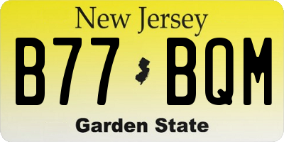 NJ license plate B77BQM
