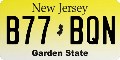 NJ license plate B77BQN