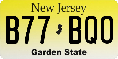 NJ license plate B77BQO