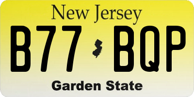 NJ license plate B77BQP